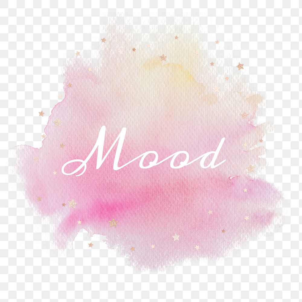 Mood calligraphy png on gradient pink