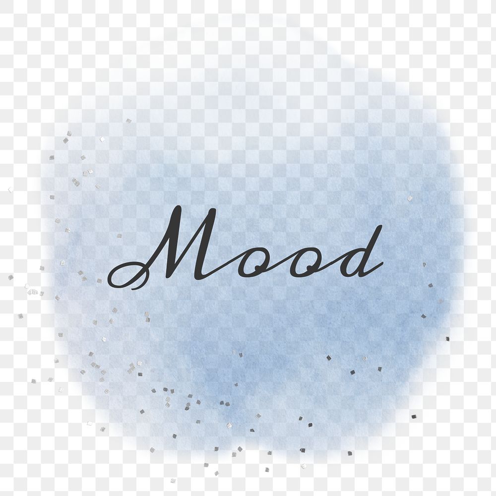 Mood calligraphy png on pastel blue