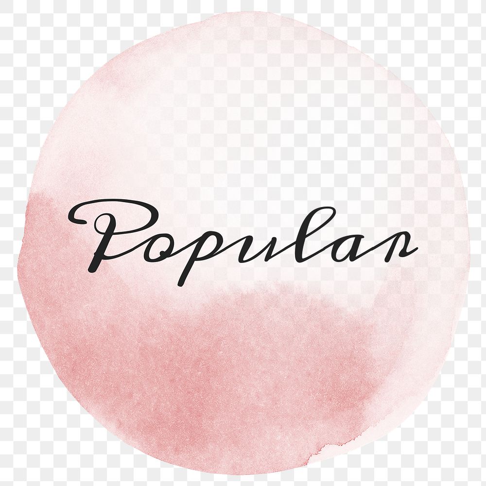Black Popular calligraphy png on pastel pink