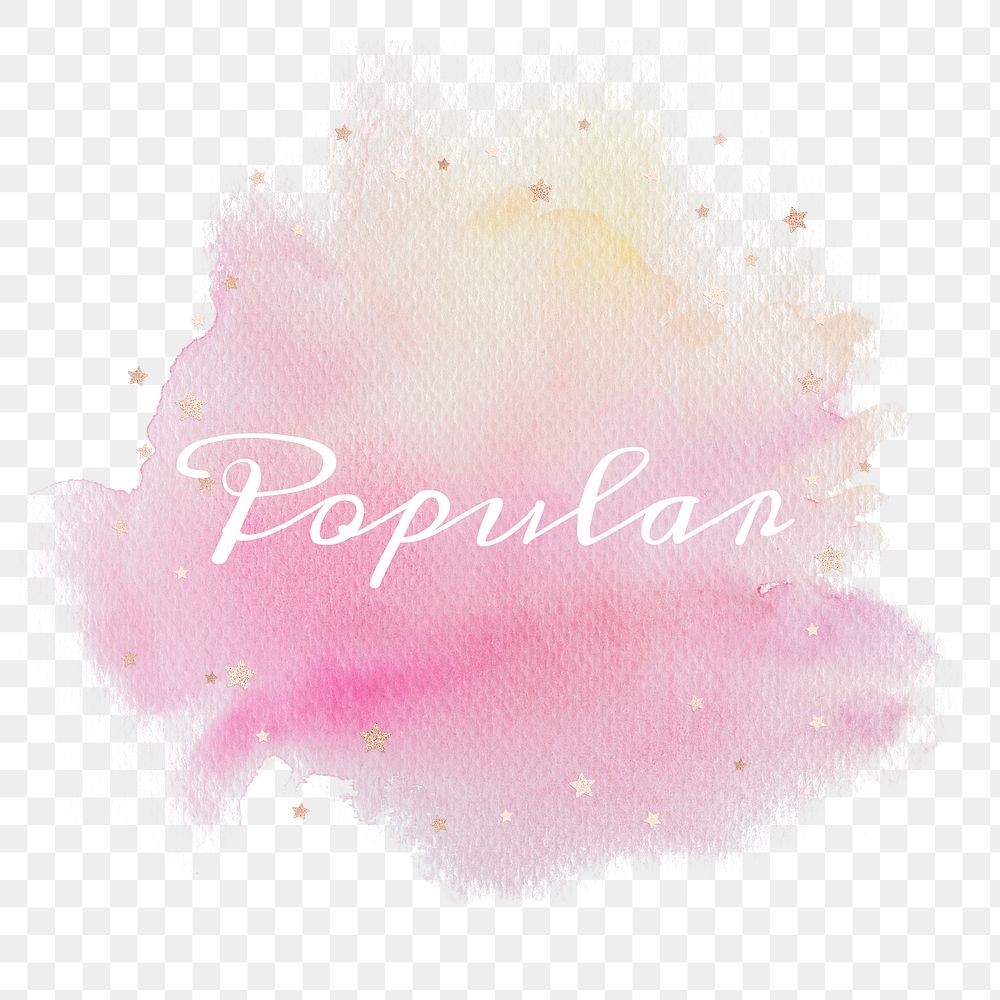 Popular calligraphy png on gradient pink watercolor