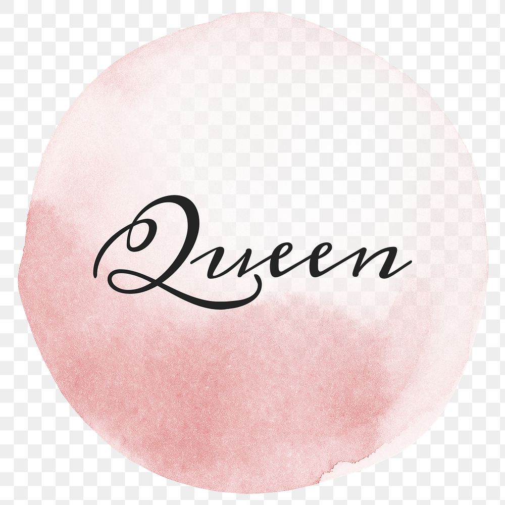 Queen calligraphy png on pastel pink