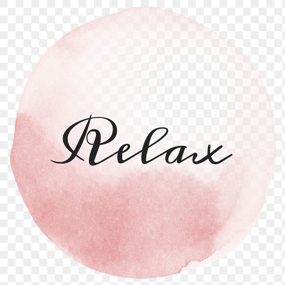 Relax png calligraphy on pastel pink