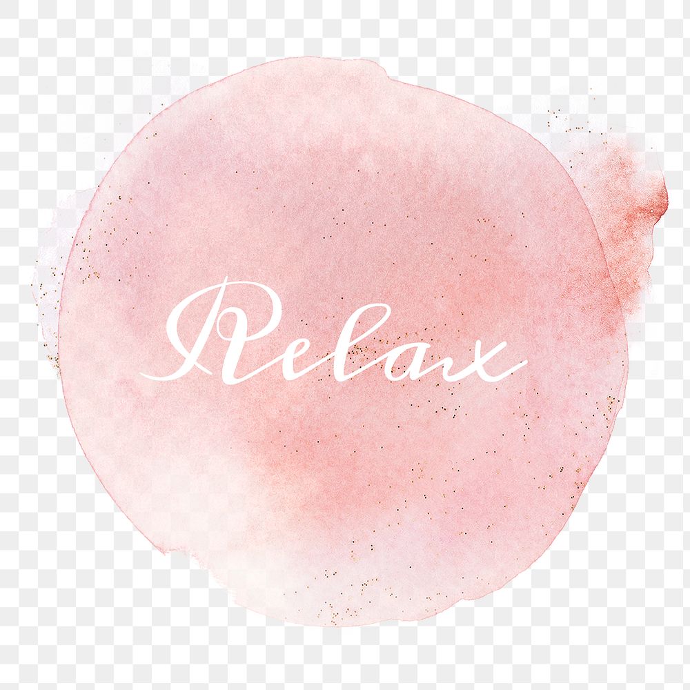 White Relax png calligraphy on pastel pink
