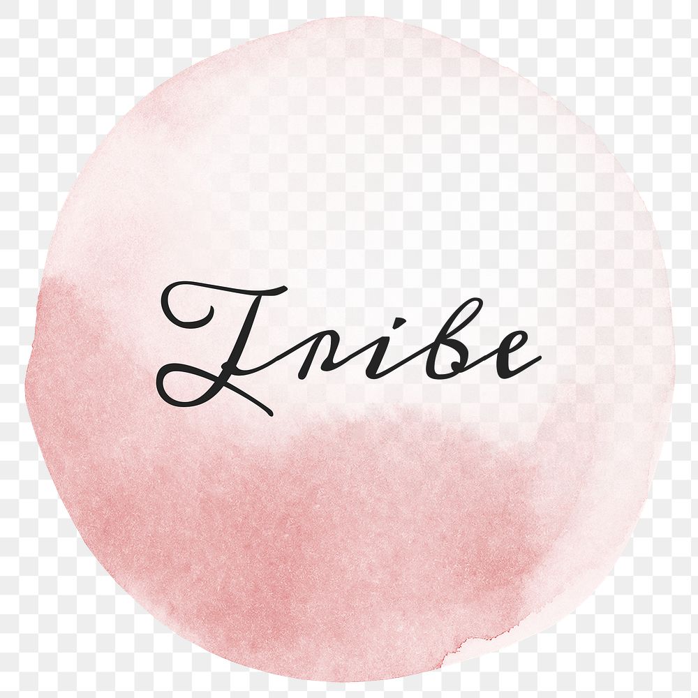 Tribe calligraphy png on pastel pink watercolor