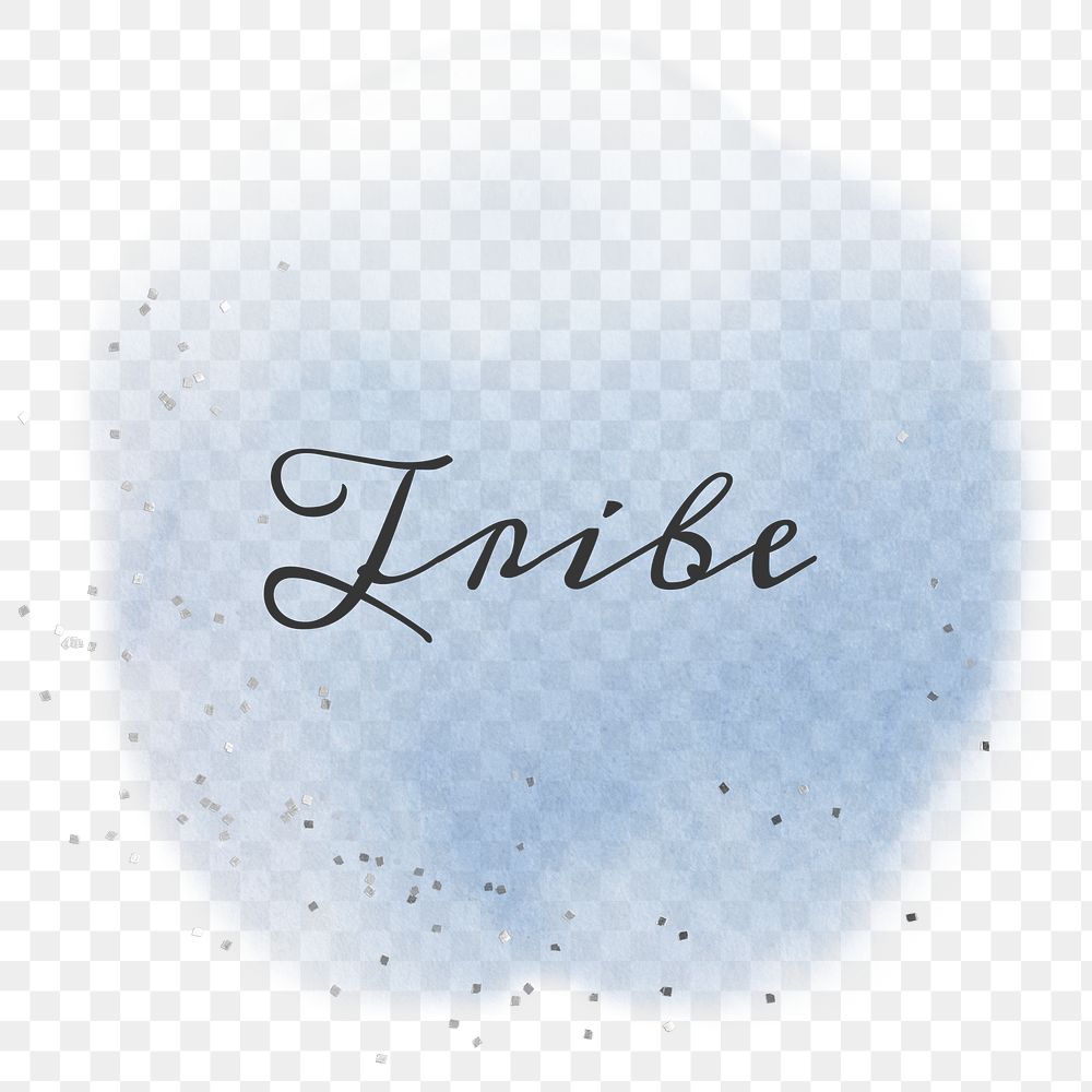 Tribe calligraphy png on pastel blue