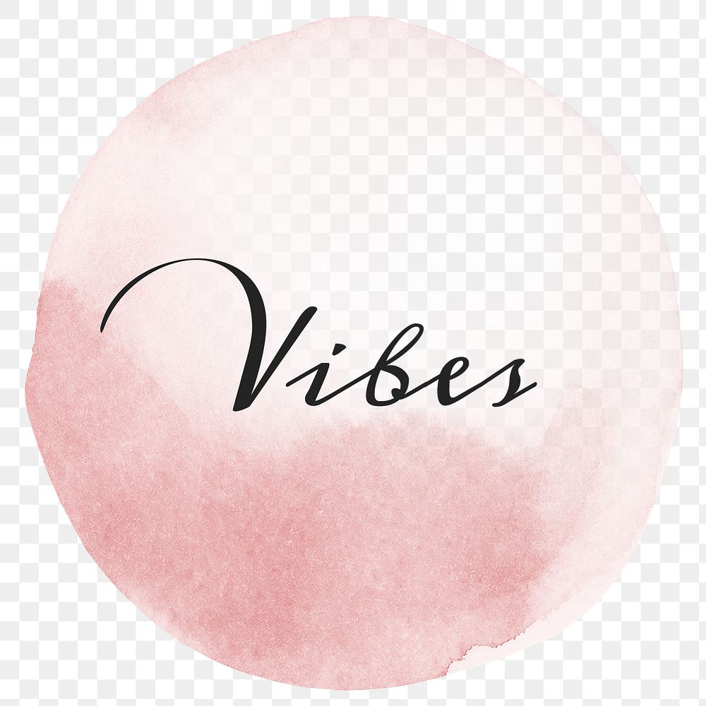 Vibes calligraphy png on pastel pink