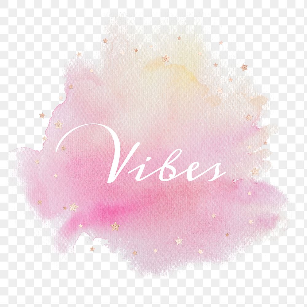 Vibes calligraphy png on gradient pink