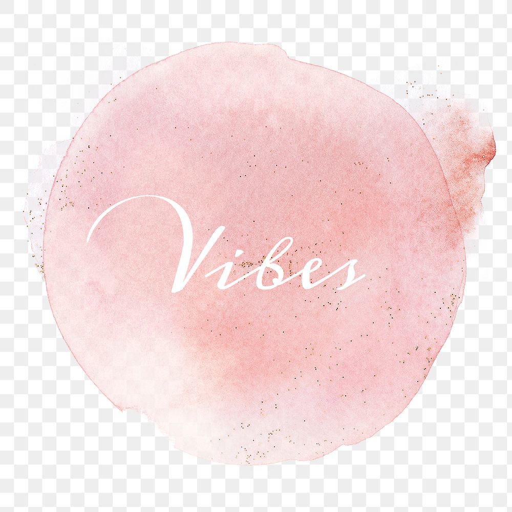 Vibes calligraphy png on pastel pink