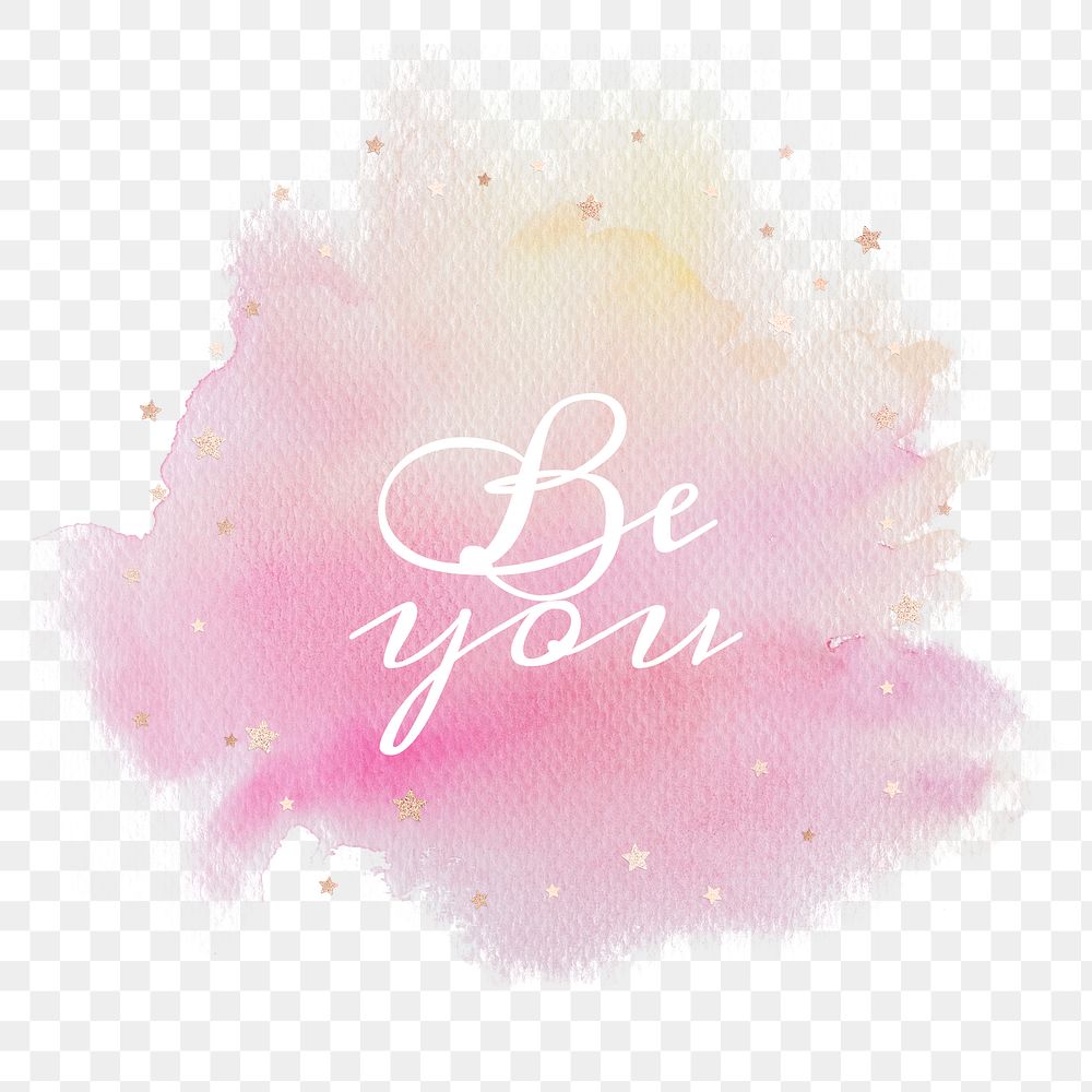 Be you calligraphy on gradient pink