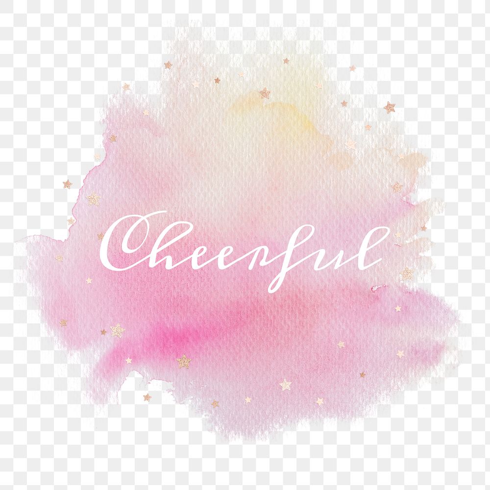 Cheerful calligraphy png on gradient pink