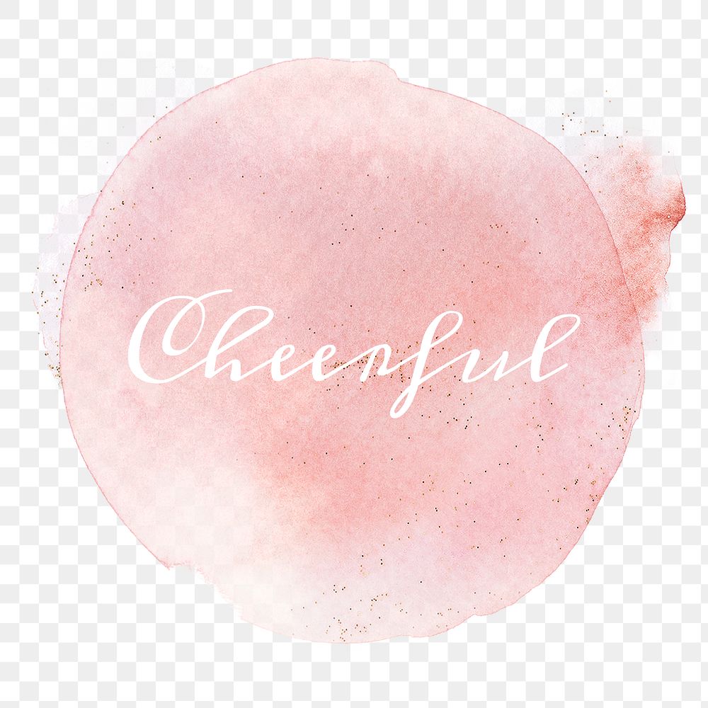 Cheerful calligraphy png on pastel pink watercolor