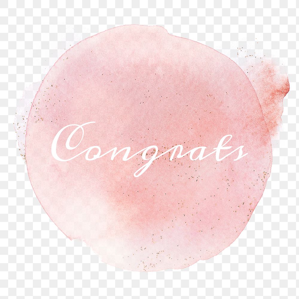 Congrats calligraphy png on pastel pink