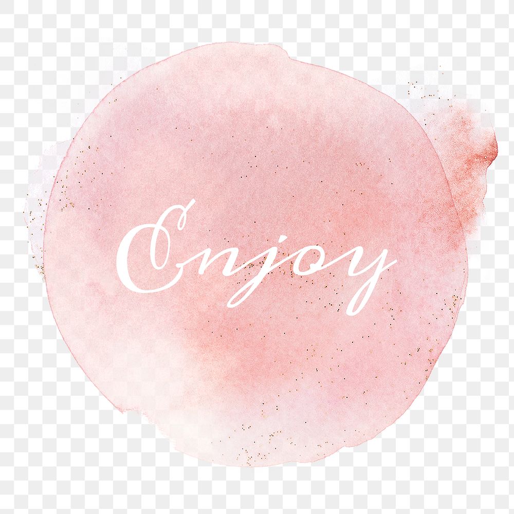 Enjoy calligraphy png on pastel pink