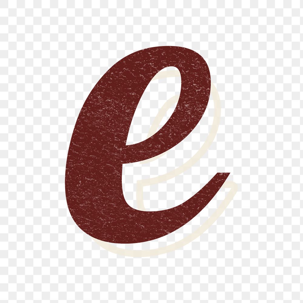 Alphabet letter E vintage handwriting cursive font png with transparent background