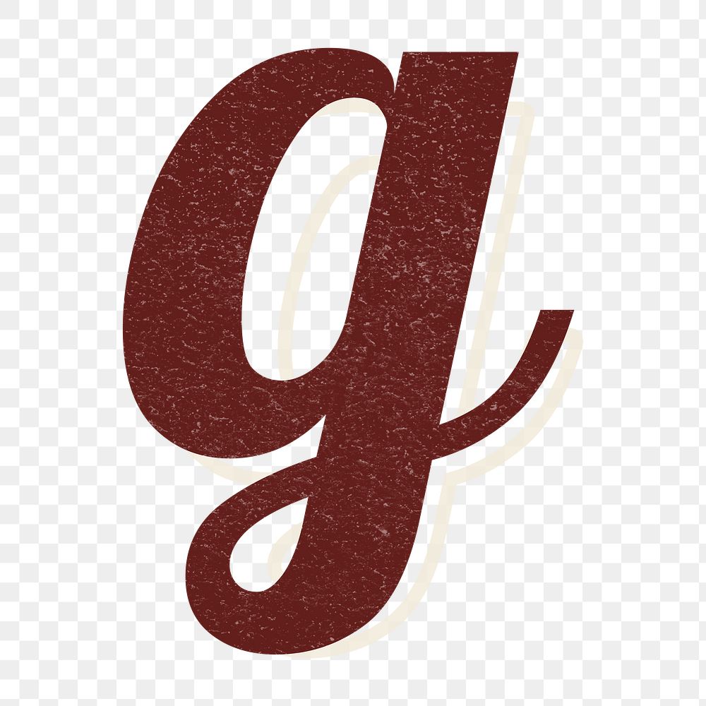 Letter G font printable a to z vintage style lettering alphabet png with transparent background