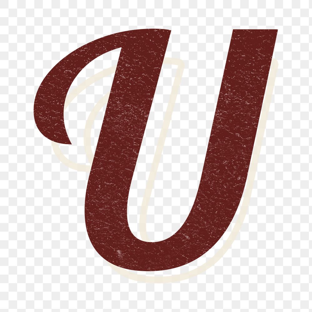 Letter U abc calligraphy handwriting font and typography png