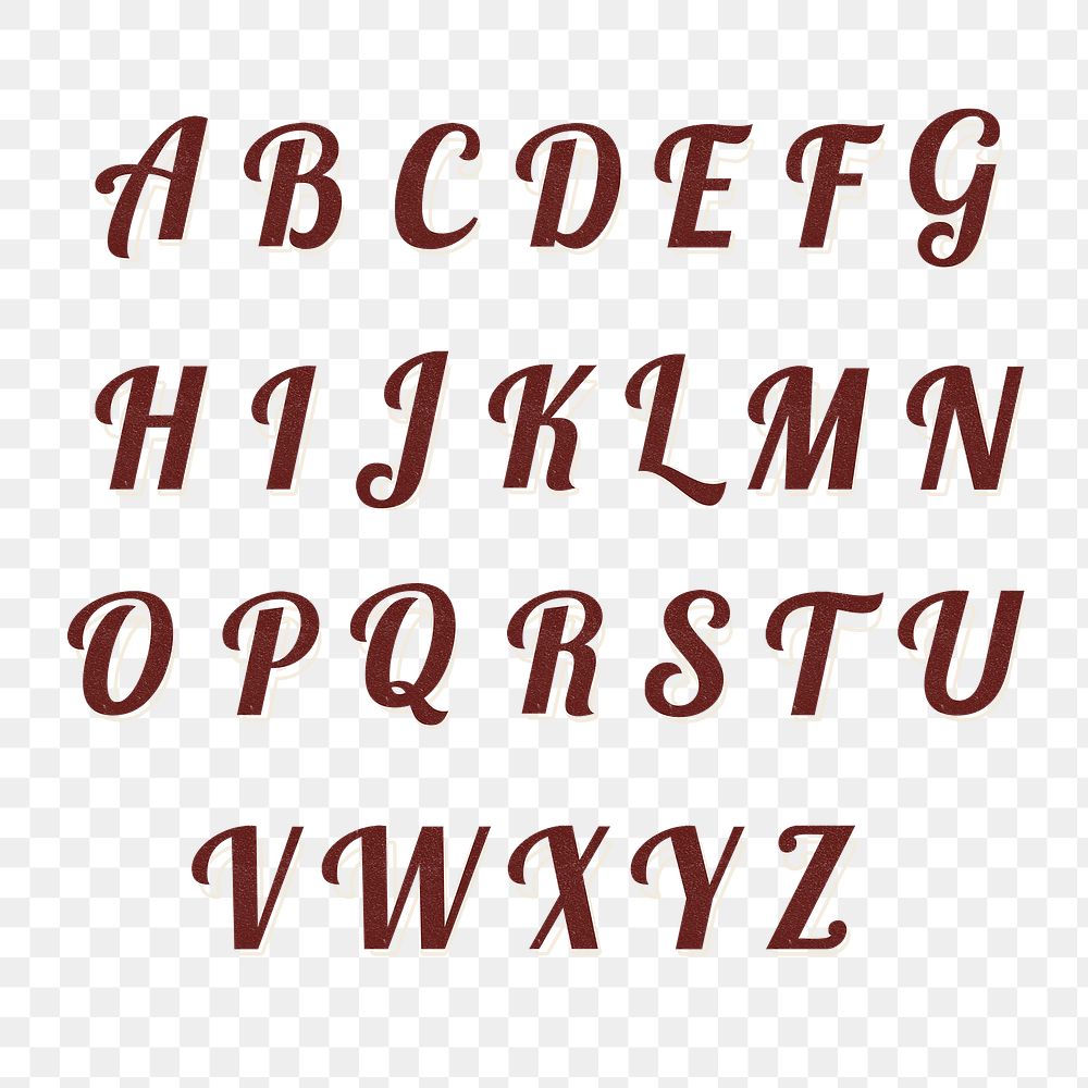 ABC alphabet handwriting typography fonts in cursive lettering calligraphy