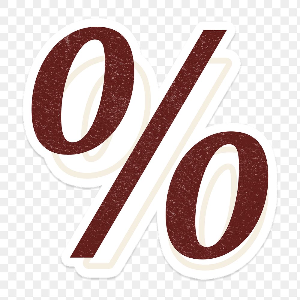 Percentage sign png cursive lettering icon typography