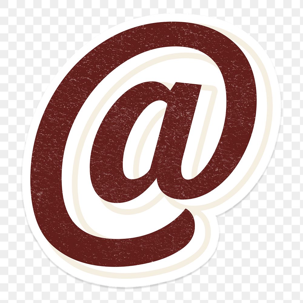 At sign png cursive lettering icon typography