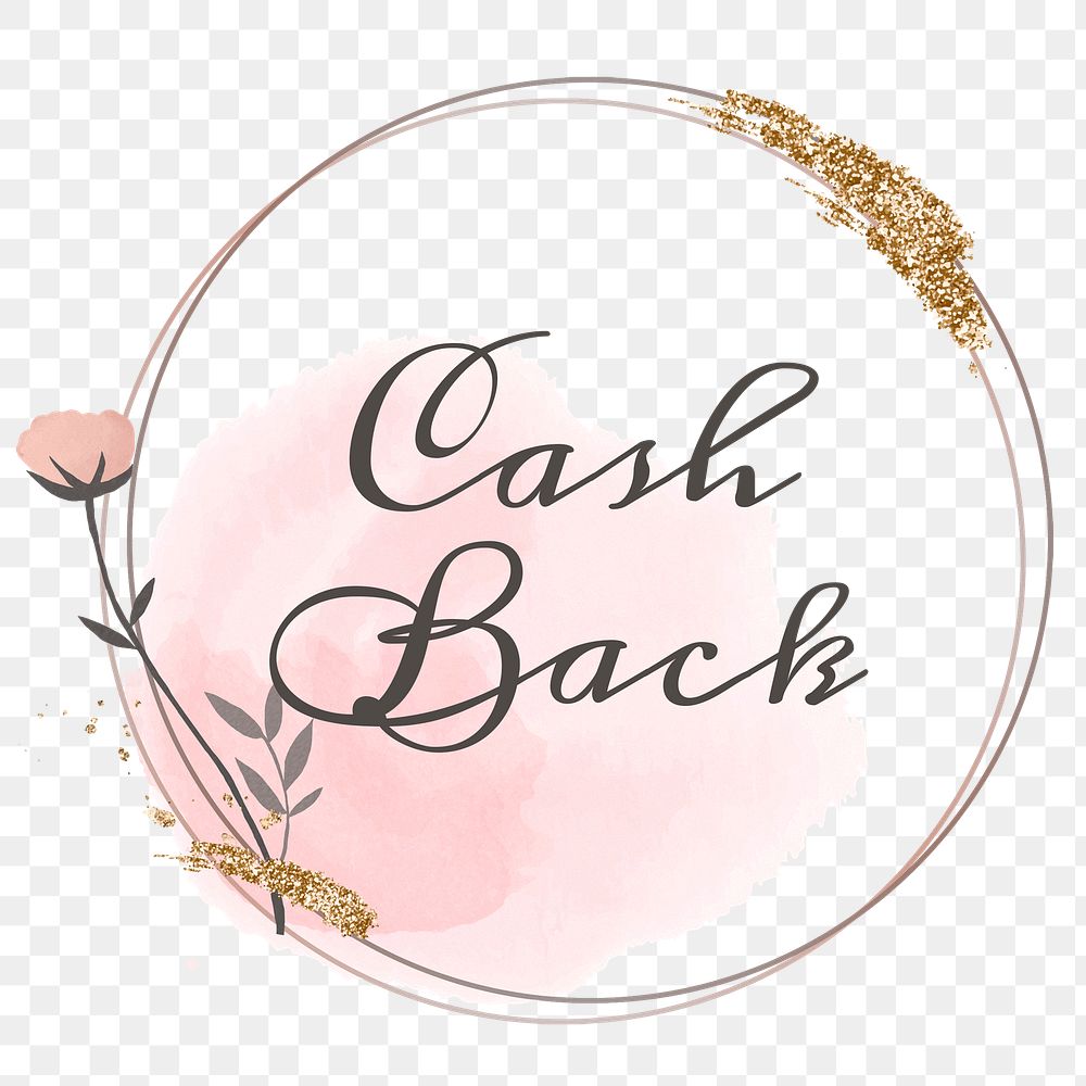Cash back png floral frame