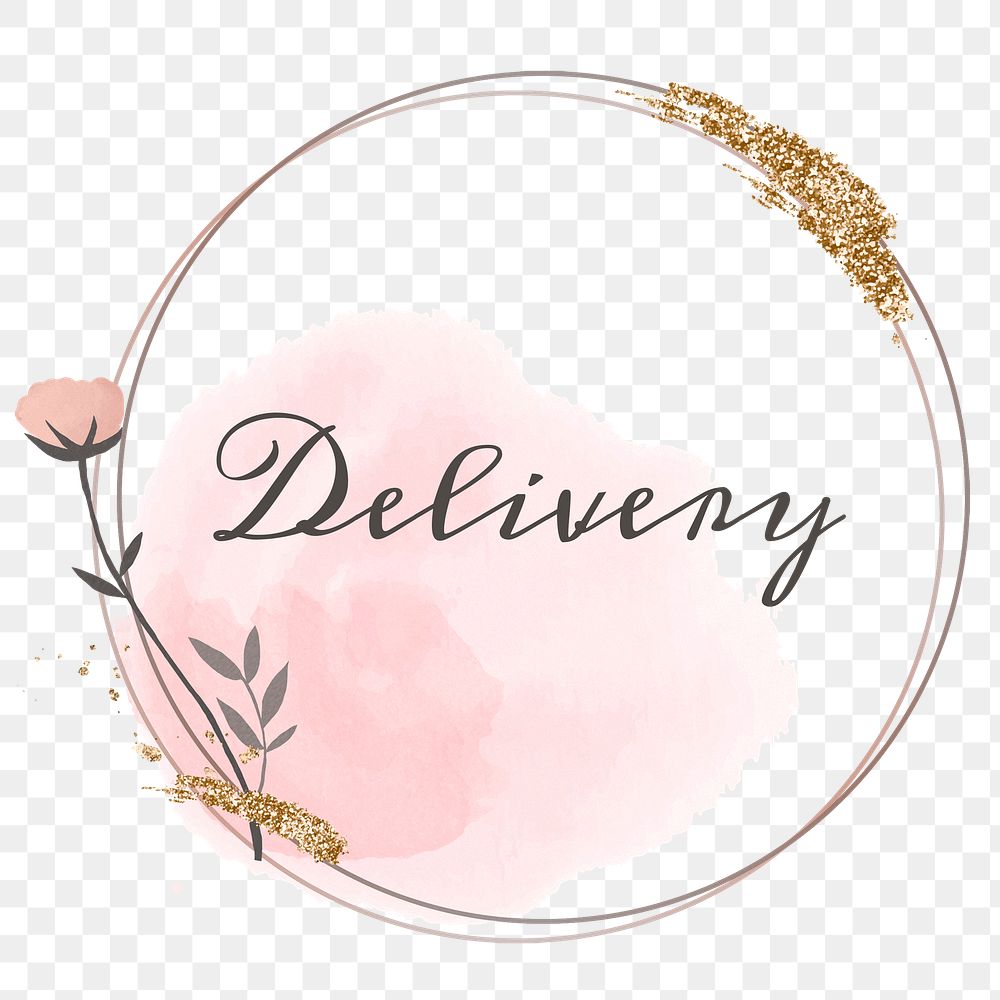 Delivery word png floral frame