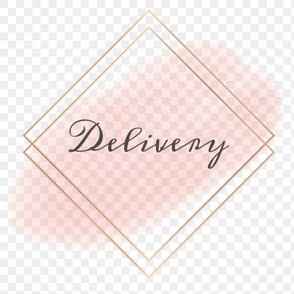 Delivery word png pastel frame