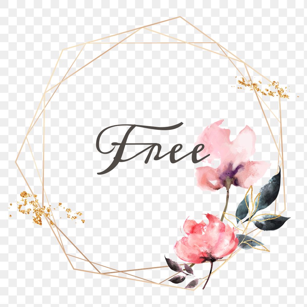 Free word png floral frame