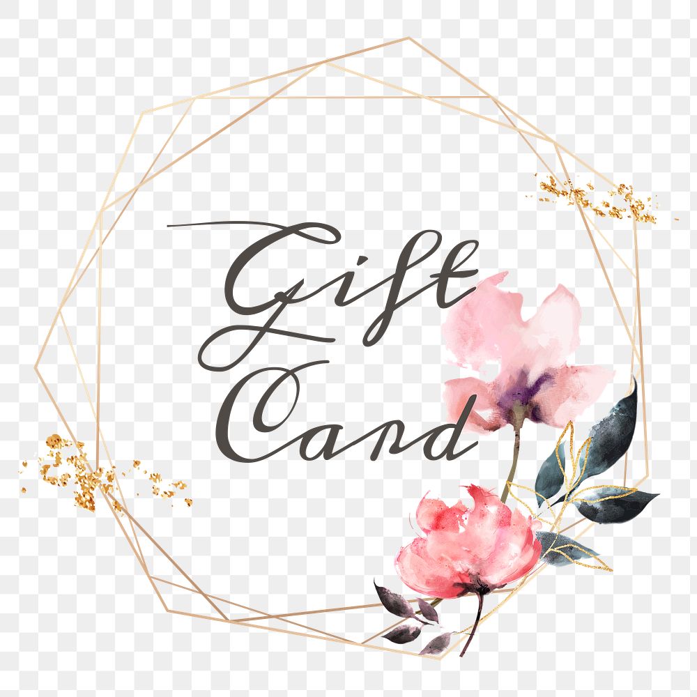 Gift card png floral frame