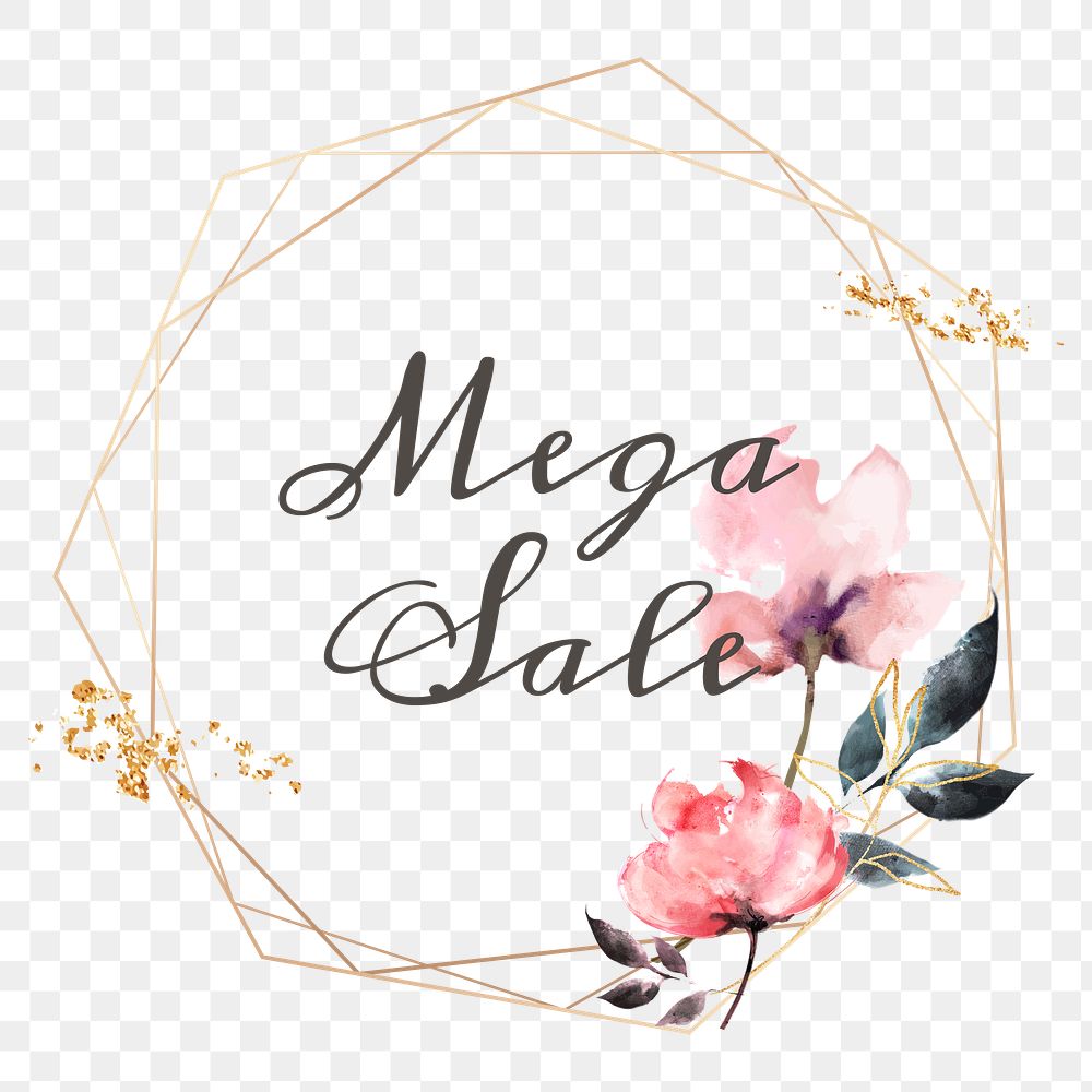 Mega sale png floral frame