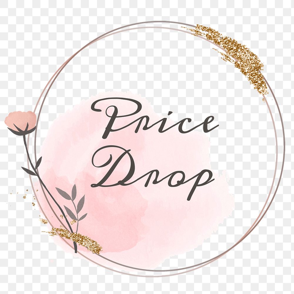 Price drop png floral frame