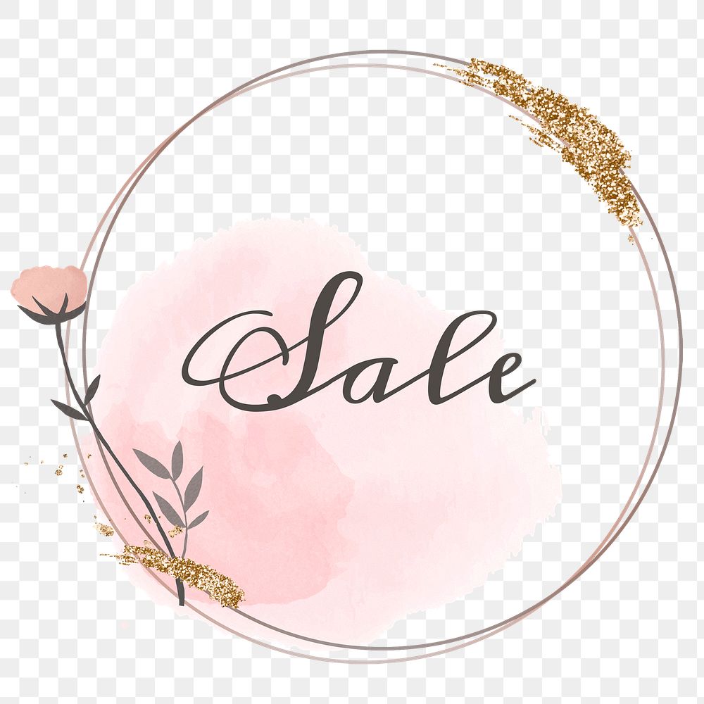 Sale word png floral frame