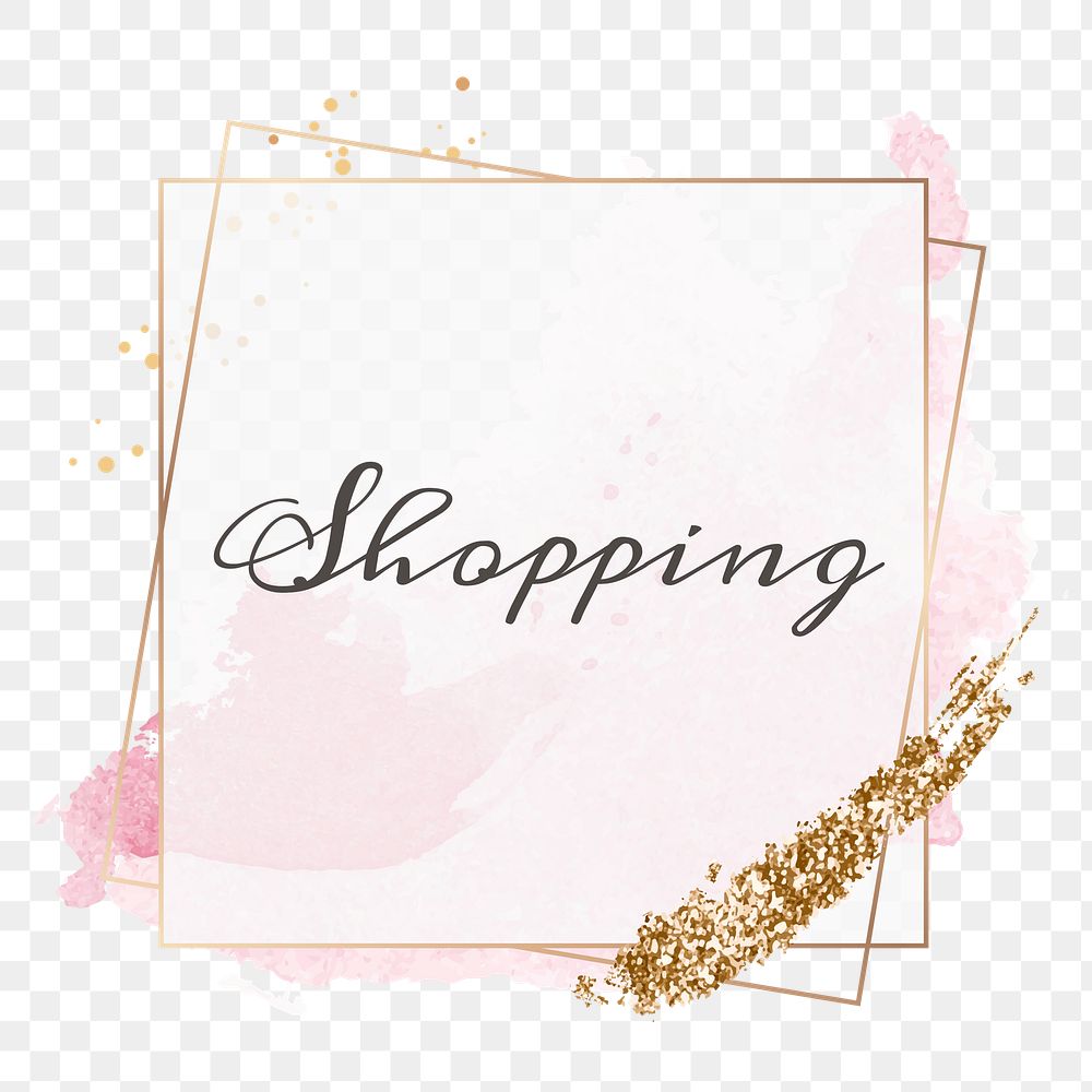 Shopping word png feminine frame