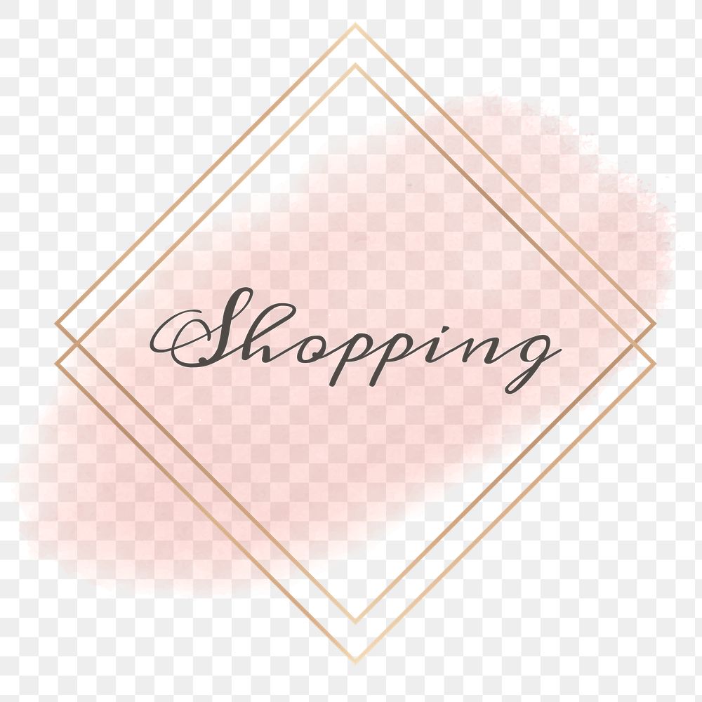 Shopping word png feminine frame