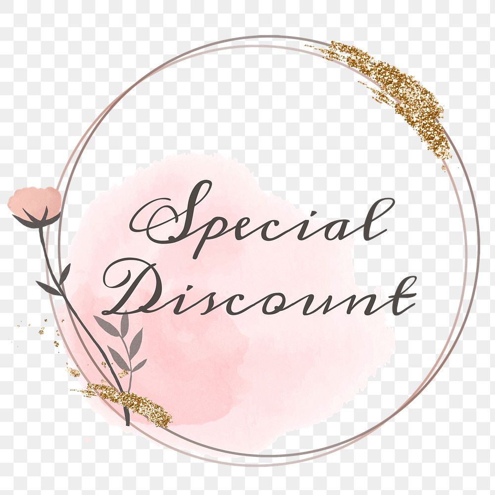 Special discount png floral frame