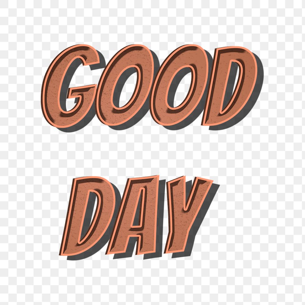 Good day retro style png typography