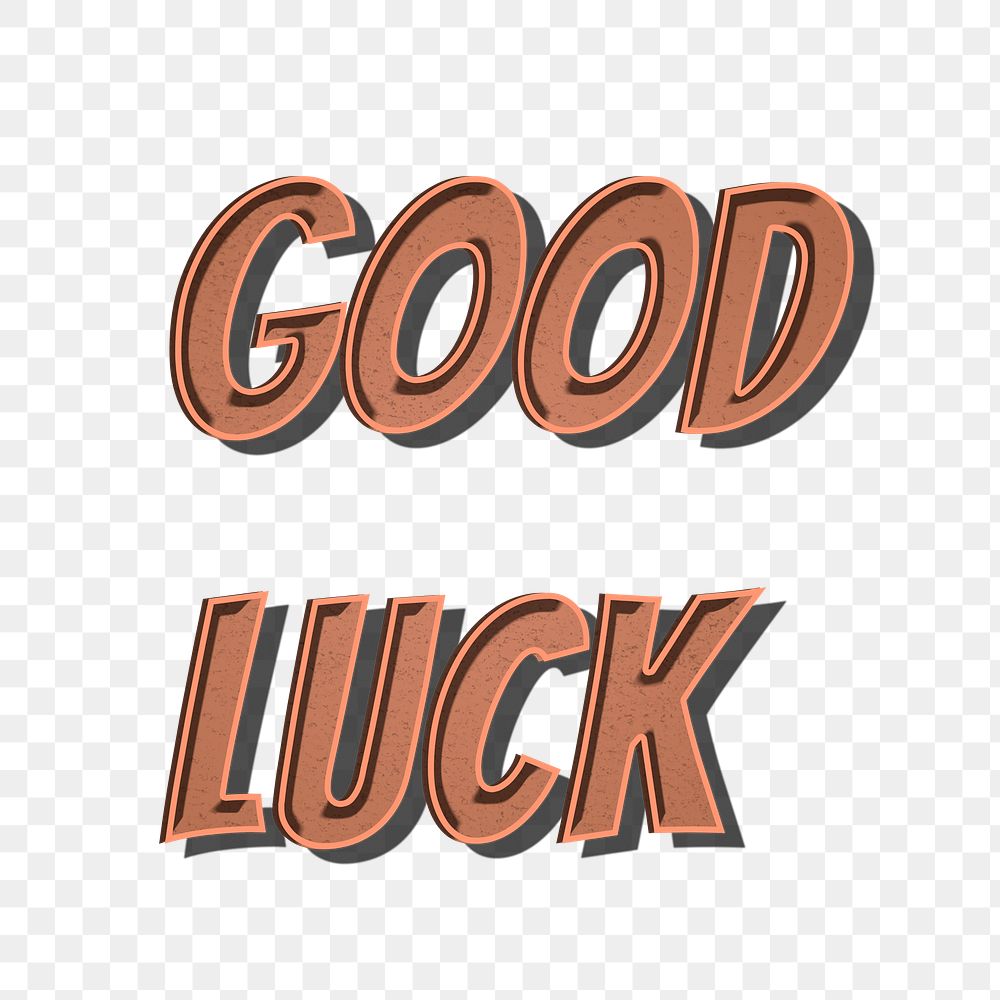 Good luck retro style png typography