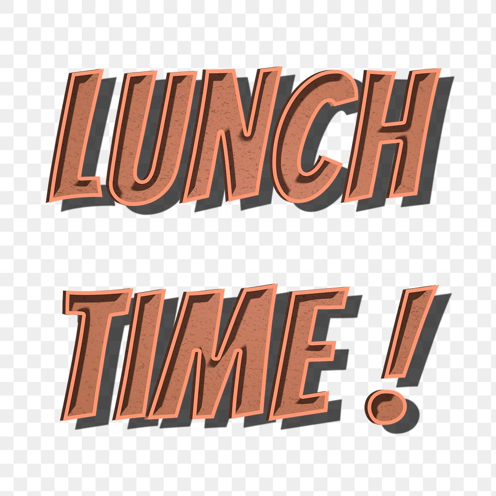 Lunch time! retro style png typography
