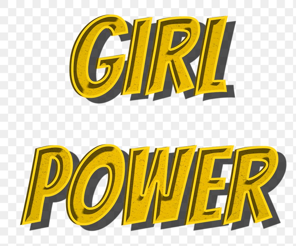 Girl power png retro typography