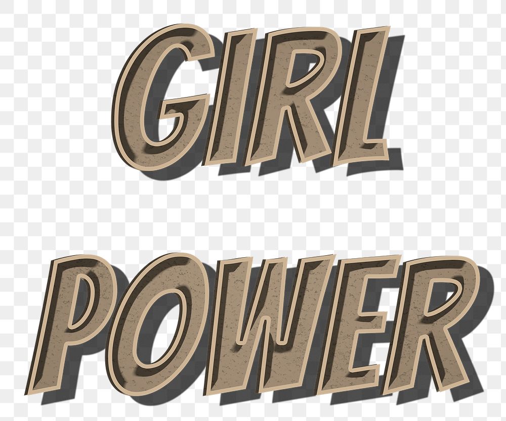 Girl power png retro typography word art