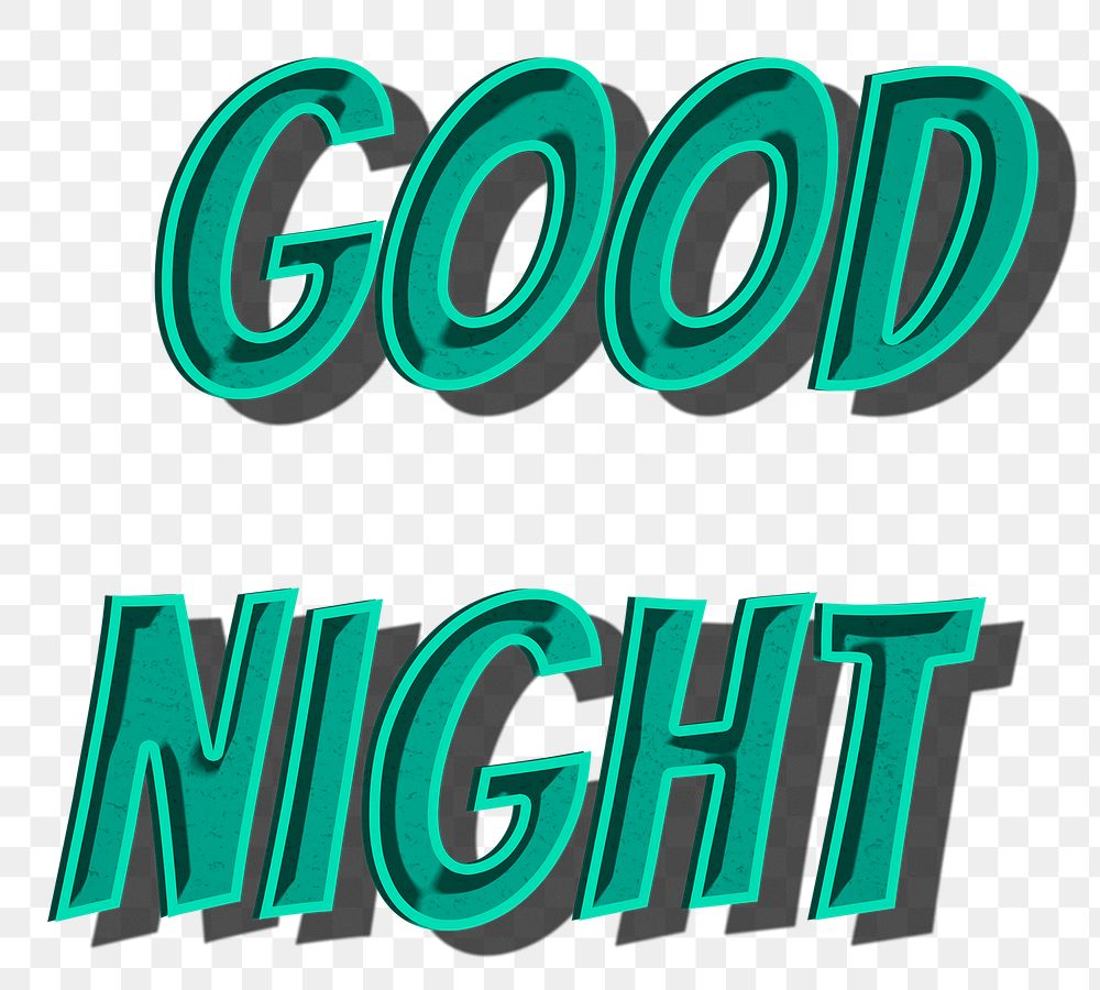 Good night retro png typography