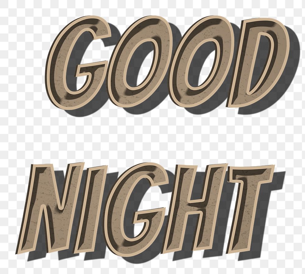 Good night png cartoon font typography