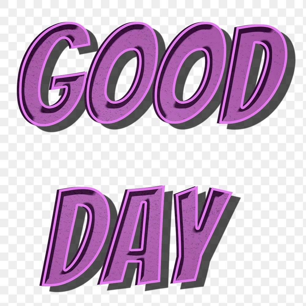 Good day png cartoon word sticker typography