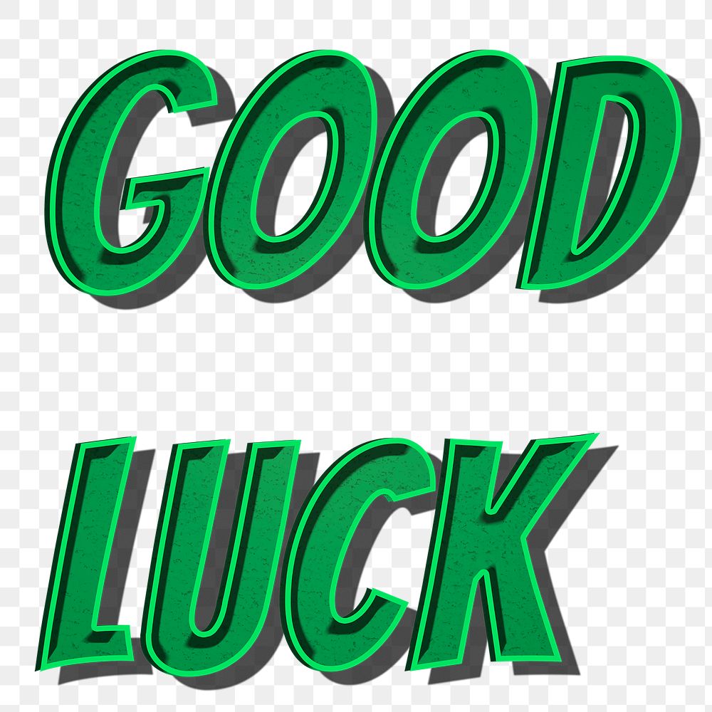 Good luck png cartoon font typography