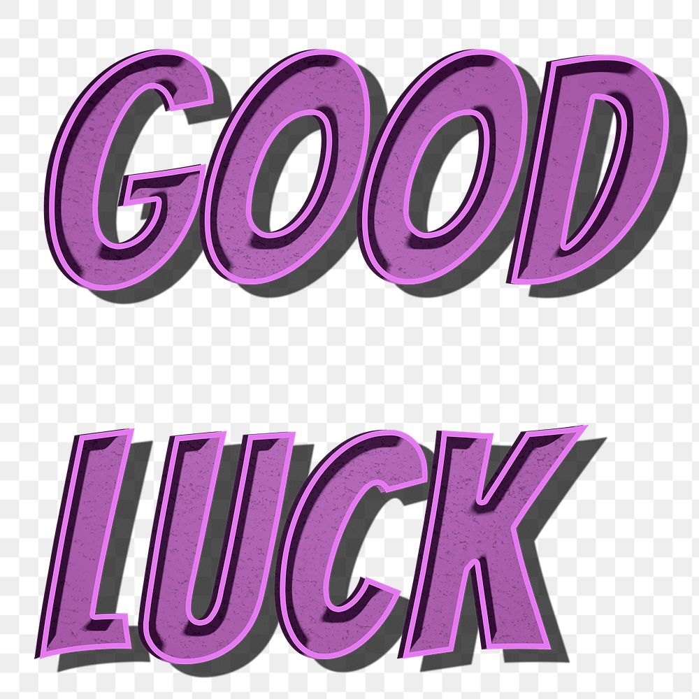 Good luck png retro typography