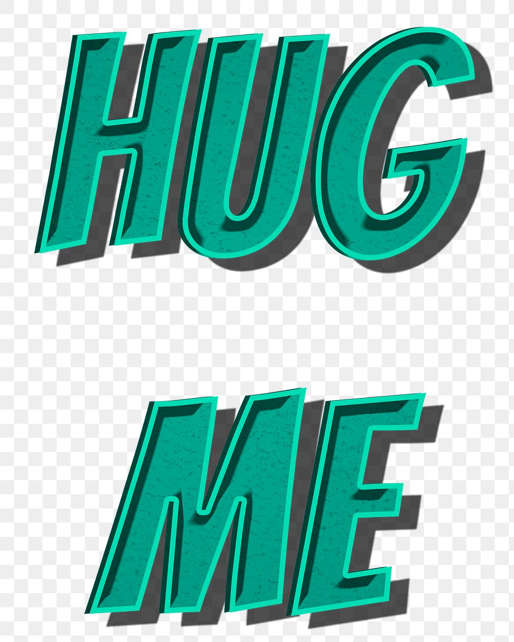 Hug me comic png retro typography