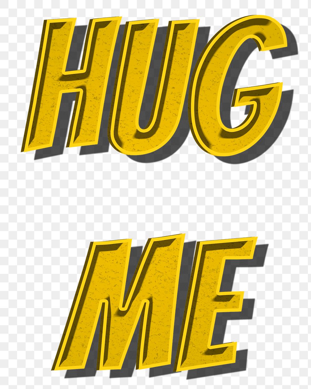 Hug me word art comic png retro typography