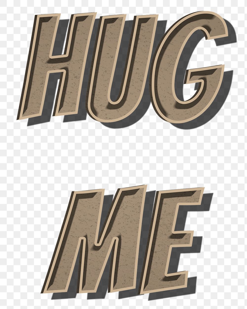 Hug me png cartoon font typography