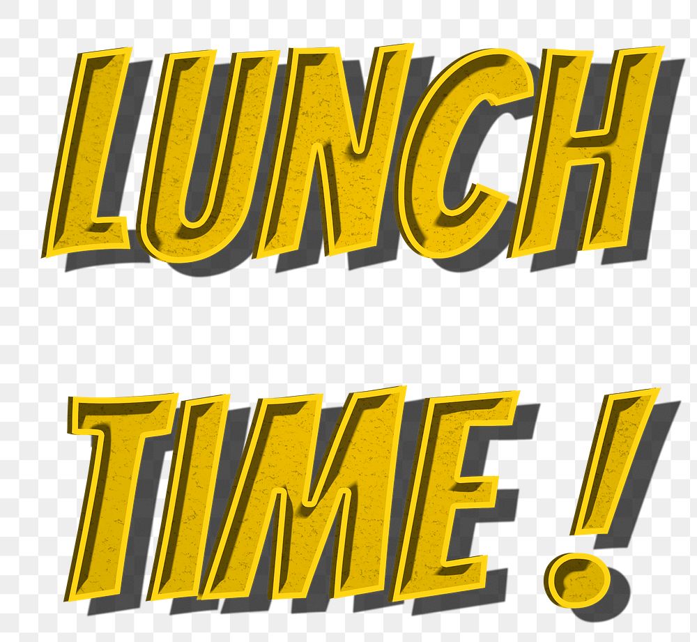 Lunch time! retro png comic typography font