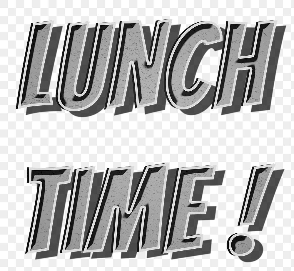 Lunch time! retro png typography
