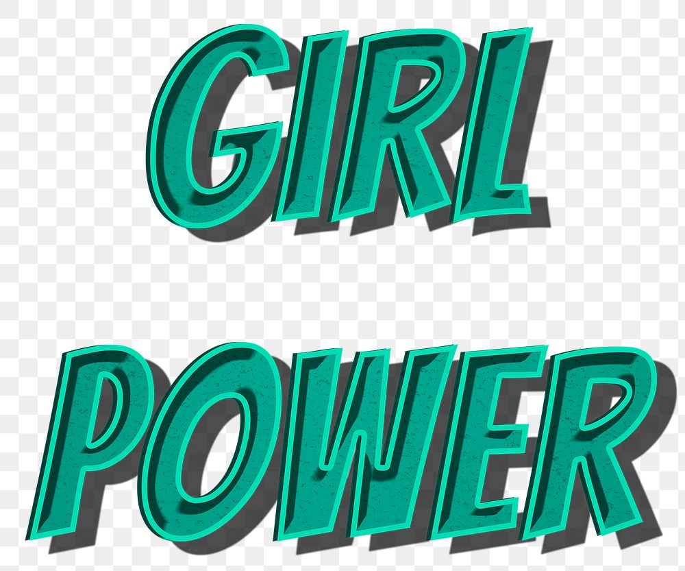 Girl power png retro typography